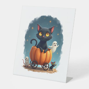 Scarecrow Cat Sentinel Pedestal Sign