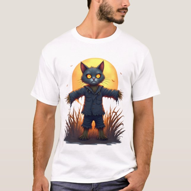 Scarecrow Cat Sentinel T-Shirt (Front)