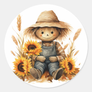Scarecrow  classic round sticker