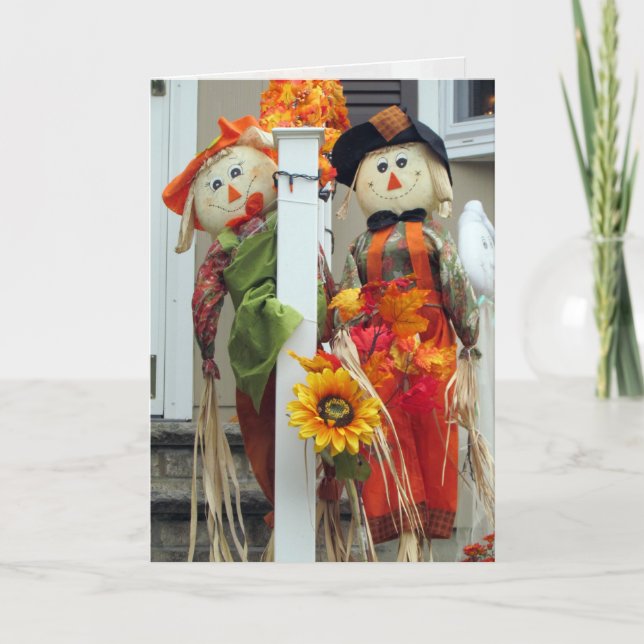 Scarecrow Fall Greeting Card (Front)