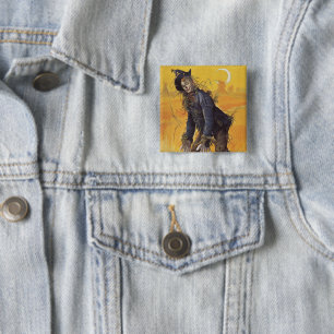 Scarecrow from Wizard of Oz, Vintage Fairy Tales 15 Cm Square Badge