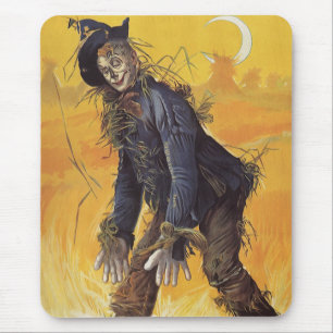 Scarecrow from Wizard of Oz, Vintage Fairy Tales Mouse Pad