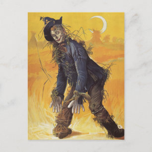 Scarecrow from Wizard of Oz, Vintage Fairy Tales Postcard