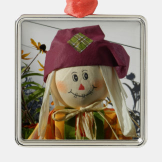 Scarecrow Girl Premium Square Ornament
