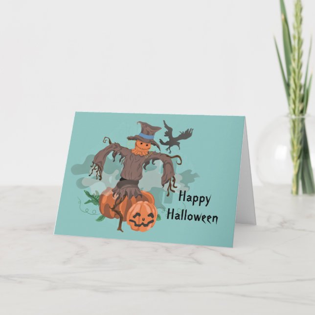 Scarecrow Halloween Card (Front)