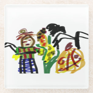 Scarecrow Halloween friend Glass Coaster