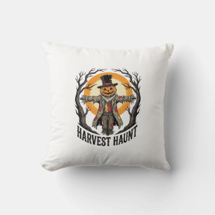 Scarecrow Halloween Shirt Vintage Engraving Harves Cushion