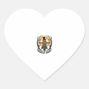 Scarecrow Halloween Shirt Vintage Engraving Harves Heart Sticker