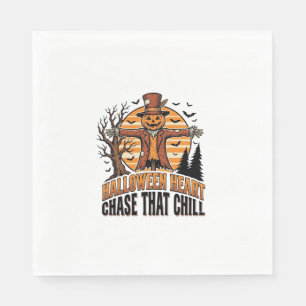 Scarecrow Halloween Shirt Vintage Engraving Harves Napkin