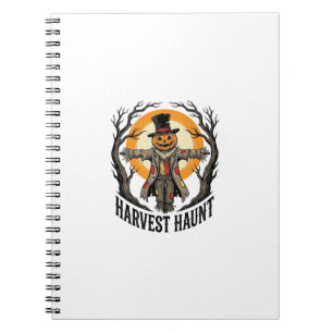 Scarecrow Halloween Shirt Vintage Engraving Harves Notebook