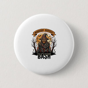 Scarecrow Halloween Shirt Vintage Engraving Party  6 Cm Round Badge