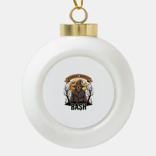 Scarecrow Halloween Shirt Vintage Engraving Party Ceramic Ball Christmas Ornament