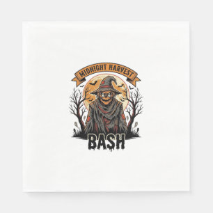 Scarecrow Halloween Shirt Vintage Engraving Party  Napkin