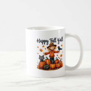Scarecrow Happy Fall Y'all Thanksgiving Halloween Coffee Mug
