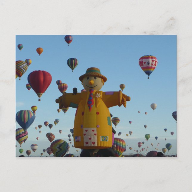 Scarecrow Hot Air Balloon Postcard (Front)