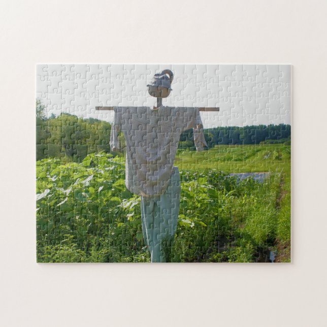 Scarecrow In Garden Field Nature  Jigsaw Puzzle (Horizontal)