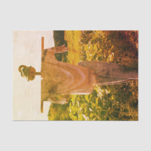 Scarecrow In Garden Field Vintage Decoupage Tissue Paper