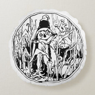Scarecrow in the Corn Round Cushion