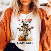 Scarecrow Kisses Harvest Wishes Vintage Halloween