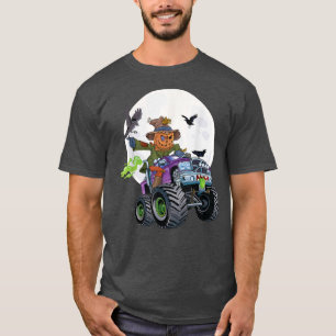 Scarecrow Monster Truck Creepy Halloween Jack O La T-Shirt