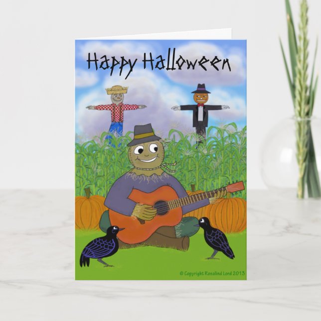 Scarecrow Playing Guitar Card (Front)