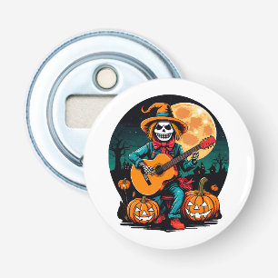 scarecrow plays guitar and celebrates halloween bottle opener