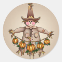 SCARECROW & PUMPKIN GARLAND by SHARON SHARPE