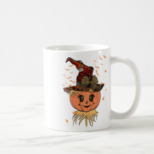 Scarecrow Pumpkin Reaper Head And Hat Fall Vintage Coffee Mug