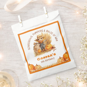 SCARECROW PUMPKINS & BALES OF HAY MODERN BIRTHDAY  FAVOUR BAGS