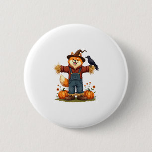 Scarecrow Samoyed Dog 6 Cm Round Badge