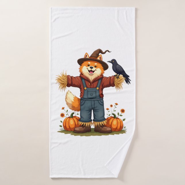 Scarecrow Samoyed Dog Bath Towel (Bath Towel)