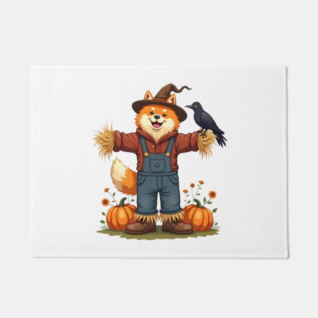 Scarecrow Samoyed Dog Doormat (Front)