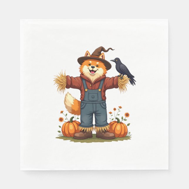 Scarecrow Samoyed Dog Napkin (Front)