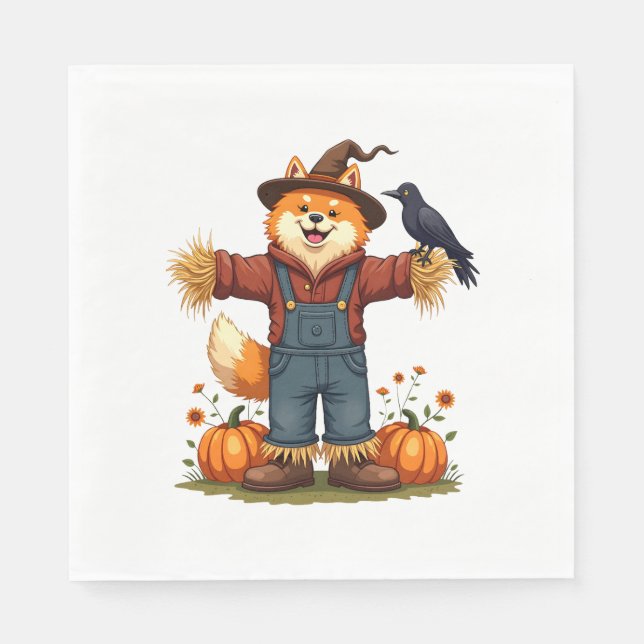 Scarecrow Samoyed Dog Napkin (Front)