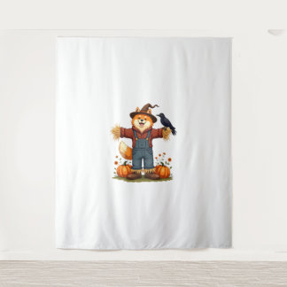 Scarecrow Samoyed Dog Tapestry