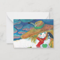 Scarecrow Talking to Swallow Illustration