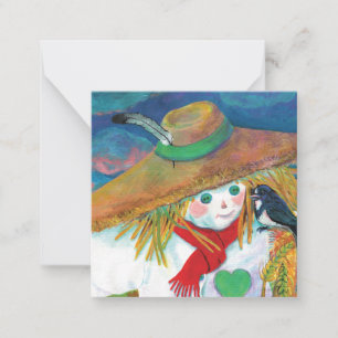 Scarecrow Talking to Swallow Illustration Card