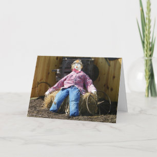 SCARECROW THANKSGIVING WISHES HOLIDAY CARD