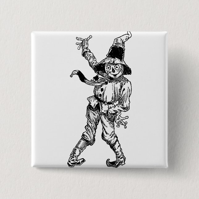 Scarecrow Waving 15 Cm Square Badge (Front)