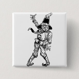 Scarecrow Waving 15 Cm Square Badge