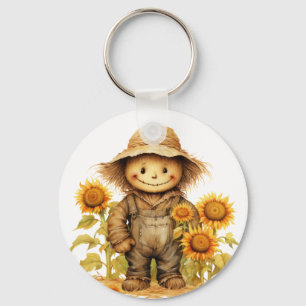 Scarecrow with Sunflower  Key Ring