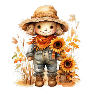 Scarecrow with Sunflower  Napkin