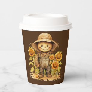 Scarecrow with Sunflower Paper Cups