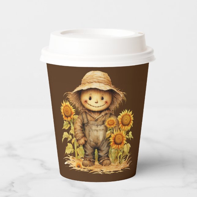 Scarecrow with Sunflower  Paper Cups (Front)