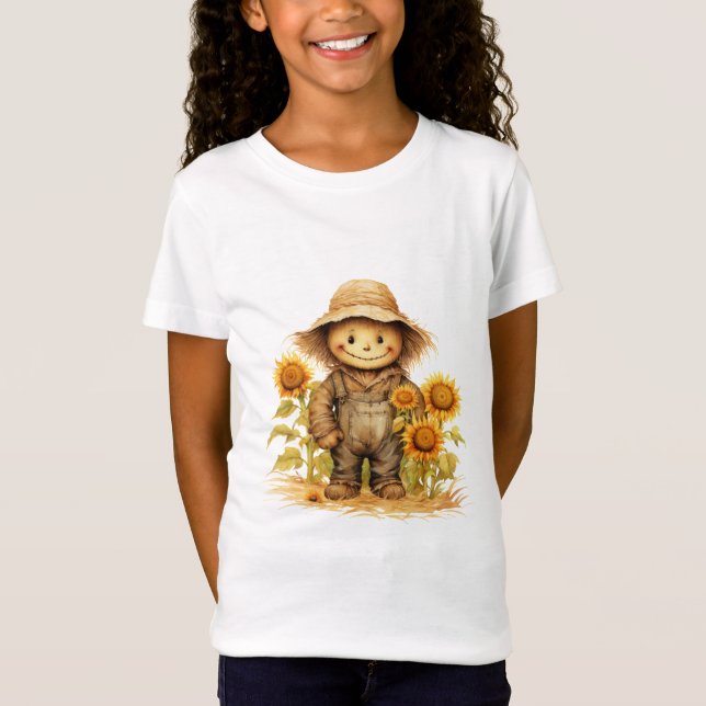 Scarecrow with Sunflower  T-Shirt (Front)