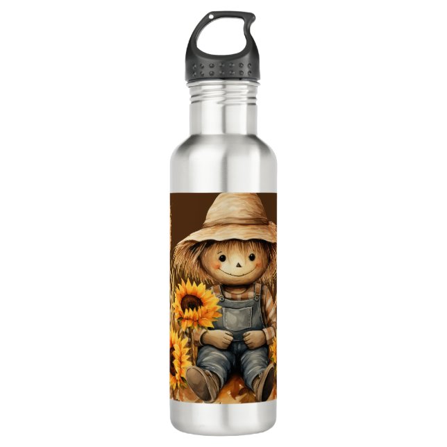 Scarecrow with Sunflowers  710 Ml Water Bottle (Front)