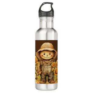 Scarecrow with Sunflowers  710 Ml Water Bottle