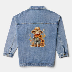 Scarecrow with Sunflowers  Denim Jacket