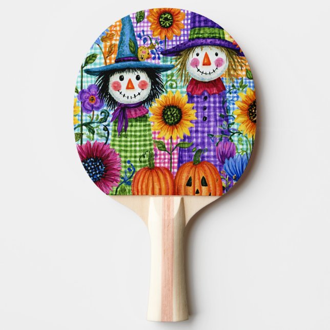 Scarecrows and Pumpkins, Halloween, Ping Pong Paddle (Front)