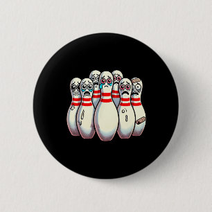 Scared Bowling Pins Cartoon Fun Bowler Humourous M